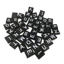 100 Pcs Bulk Wooden 26 Alphabet Tiles with White Silkscreen Letters & Numbers for Game Crafts