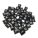 100 Pcs Bulk Wooden 26 Alphabet Tiles with White Silkscreen Letters & Numbers for Game Crafts