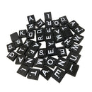 100 Pcs Bulk Wooden 26 Alphabet Tiles with White Silkscreen Letters & Numbers for Game Crafts