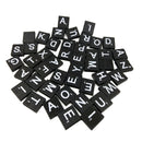 100 Pcs Bulk Wooden 26 Alphabet Tiles with White Silkscreen Letters & Numbers for Game Crafts