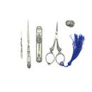 5 Pieces/Set European Vintage Sewing Kit Scissors Thimble Needle Case Awl Threader DIY Tools
