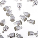 50 Pieces Charms Bead End Caps Stopper Fit 6mm Cord Leather Crafts Necklace Sliver