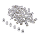 50 Pieces Charms Bead End Caps Stopper Fit 6mm Cord Leather Crafts Necklace Sliver
