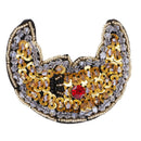 1 Piece Moon Rhinestone Beaded Patches Embroidery Fabric Appliques Garment Decoration
