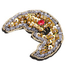 1 Piece Moon Rhinestone Beaded Patches Embroidery Fabric Appliques Garment Decoration