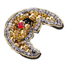 1 Piece Moon Rhinestone Beaded Patches Embroidery Fabric Appliques Garment Decoration