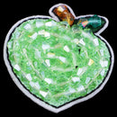 Handmade Crystal Rhinestone Apple Design Beaded Patches Decor DIY Iron Sew on Bag Applique