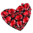 Red Heart Beaded Rhinestones Patch Sew on Patch Embroidered Patch Applique Decoration