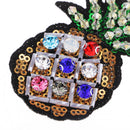 Iron on Pineapple Embroidered Beaded Rhinestones Patch Sewing Applique Garment Decoration