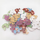 50 Pieces Wood Elephant Buttons Two Hole Buttons Sewing Coat Craft 29 x 20mm