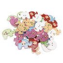 50 Pieces Wood Elephant Buttons Two Hole Buttons Sewing Coat Craft 29 x 20mm