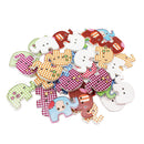 50 Pieces Wood Elephant Buttons Two Hole Buttons Sewing Coat Craft 29 x 20mm