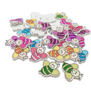 50pcs Lovely Printed Bee Wood Buttons 2 Holes For Sewing Scrapbooking DIY