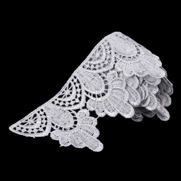 1 Yard Metallic Embroidery Flowers Crown Lace Trim Bridal Wedding Sewing DIY