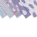 5Pcs/set Printed Cartoon Animals Cotton Fabric Sewing Material Patchwork