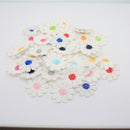 50Pcs Daisy Flowers Embroidered Sew On Applique Lace Patches Sewing Trims Clothes Wedding Dress Craft