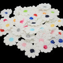 50Pcs Daisy Flowers Embroidered Sew On Applique Lace Patches Sewing Trims Clothes Wedding Dress Craft