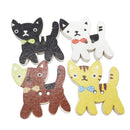 50 Pieces Mixed Color Wood Buttons 2-holes Cat Buttons for DIY Sewing Scrapbooking