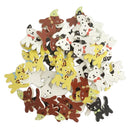 50 Pieces Mixed Color Wood Buttons 2-holes Cat Buttons for DIY Sewing Scrapbooking