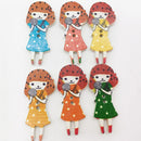 30 Pieces Mixed Color Wood Buttons 2-hole Girl Buttons for DIY Sewing Scrapbooking