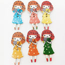30 Pieces Mixed Color Wood Buttons 2-hole Girl Buttons for DIY Sewing Scrapbooking