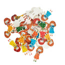 30 Pieces Mixed Color Wood Buttons 2-hole Girl Buttons for DIY Sewing Scrapbooking