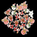 50 Pieces Mixed Christmas Pattern Wood 2 Hole Buttons for DIY Sewing Scrapbooking
