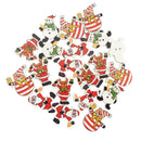 50 Pieces Mixed Christmas Pattern Wood 2 Hole Buttons for DIY Sewing Scrapbooking