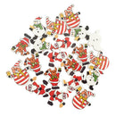 50 Pieces Mixed Christmas Pattern Wood 2 Hole Buttons for DIY Sewing Scrapbooking
