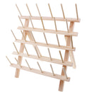 Thread Holder Wood Rack 28 Spool Stand Thread Cones Organizer Foldable Wall
