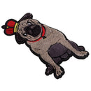 Large Pug Dog Embroideried Iron On Patch Badge Applique Clothing Accessories