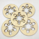 10Pcs Wooden Wood Base Disk Circle Snowflake Pieces for Crafting Cardmaking