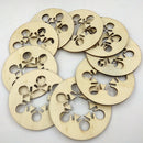 10Pcs Wooden Wood Base Disk Circle Snowflake Pieces for Crafting Cardmaking