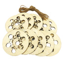 10Pcs Wooden Wood Base Disk Circle Snowflake Pieces for Crafting Cardmaking