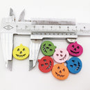 100 Pieces Colorful Wood Halloween Pumpkin Buttons for Sewing Scrapbooking 18mm