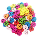 100 Pieces Colorful Wood Halloween Pumpkin Buttons for Sewing Scrapbooking 18mm