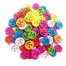 100 Pieces Colorful Wood Halloween Pumpkin Buttons for Sewing Scrapbooking 18mm