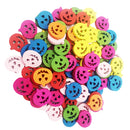 100 Pieces Colorful Wood Halloween Pumpkin Buttons for Sewing Scrapbooking 18mm