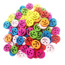 100 Pieces Colorful Wood Halloween Pumpkin Buttons for Sewing Scrapbooking 18mm