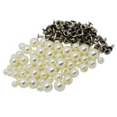 60Pcs/lot Plastic Pearls Rivets Studs Buttons For Sewing Leather Crafts Bag