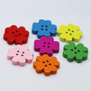 100Pcs Plum Flower 4 Holes Wooden Buttons fit Sewing and Scrapbooking 20mm