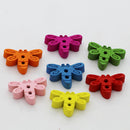100pcs Cartoon Dragonfly Wooden Button 2 Holes for Sewing Scrapbooking DIY Crafts