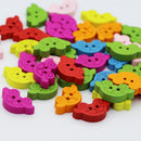 100 Pieces Mixed Color Wood Buttons 2-holes Car Buttons for DIY Sewing Scrapbooking