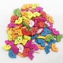 100 Pieces Mixed Color Wood Buttons 2-holes Car Buttons for DIY Sewing Scrapbooking