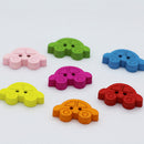 100 Pieces Mixed Color Wood Buttons 2-holes Car Buttons for DIY Sewing Scrapbooking