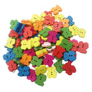 100 Pieces Colorful Bear Shape Wood Wooden Buttons Embellishments DIY Sewing Crafts 20x19mm