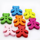 100Pcs Mixed Cartoon Bear Man Buttons Handmade Cartoon Sewing Wooden Buttons