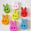 100Pcs/lot Cartoon Rabbit Wood Button for Hat Doll Making Sewing Embelishments