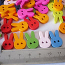 100Pcs/lot Cartoon Rabbit Wood Button for Hat Doll Making Sewing Embelishments