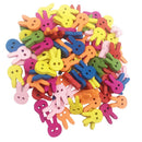 100Pcs/lot Cartoon Rabbit Wood Button for Hat Doll Making Sewing Embelishments